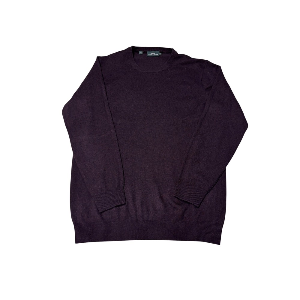 Rodd & Gunn Mens XL‎ Purple Cashmere Wool Blend Crew Neck Knit Sweater